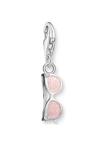 Thomas Sabo , Jugendliche , Charm-Einhänger »Sonnenbrille mit Steinen Silber« mit Zirkonia (synth.) , silberfarben-weiß-rosa + weiß , Trendiger...