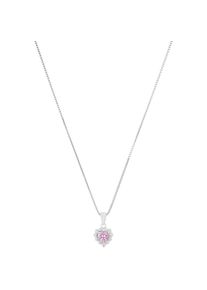Amor, Damen, Kette mit Anh&auml;nger &raquo;Herz&laquo; mit Zirkonia (synth.), silberfarben-Rosa, silberfarben-Rosa, Damen Kette von Amor mit Herz Anh&auml;nger