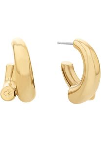 Calvin Klein, Damen, Paar Creolen &raquo;CK SPIRAL&laquo;, gelbgoldfarben-edelstahlfarben, gelbgoldfarben-edelstahlfarben, CK Schmuck - Damenohrschmuck