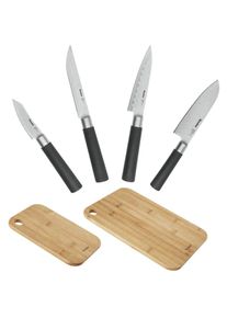 Metaltex , Messer-Set »Asia« , natur/schwarz/silberfarben