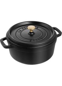 Staub, Br&auml;ter &raquo;Cocotte&laquo; 1 Stk. tlg. Gusseisen, schwarz, 3,8 l + &Oslash; 24 cm + H&ouml;he 15,3 cm, schwarz