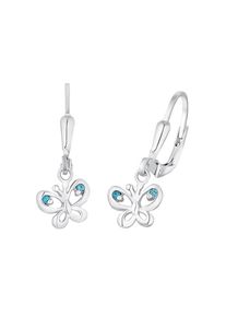 Amor, Unisex, Paar Ohrh&auml;nger &raquo;Little Butterfly&laquo; mit Zirkonia (synth.), silberfarben,blau + blau, silberfarben,blau + blau, Wundersch&ouml;ne Kinder-