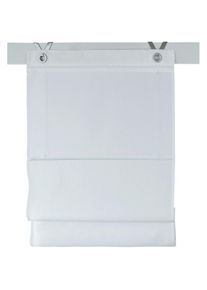 Kutti , Raffrollo »Kessy Bessy« mit Hakenaufhängung ohne Bohren freihängend halbtransparent, Baumwolle, Polyester, Hakenaufhängung , weiß ,...