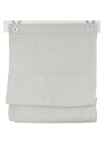 Kutti , Raffrollo »Dimout« mit Hakenaufhängung ohne Bohren freihängend verdunkelnd, Polyester, Hakenaufhängung , hellgrau/offwhite , Obermaterial:...