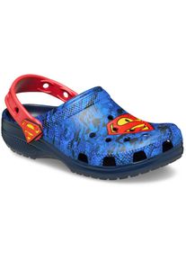 Crocs , Kinder,Jugendliche , Clog »Kids' Superman Classic Clog« Hausschuh, Badeschuh mit coolem Superman Motiv , blau-rot , 33 , 33 , Coole Clogs...