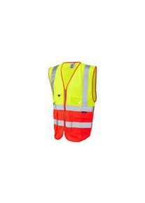 Leo Workwear Leo Workwear Orange, Yellow Hi-Vis Hi Vis Vest, L - W11-Y/R-L