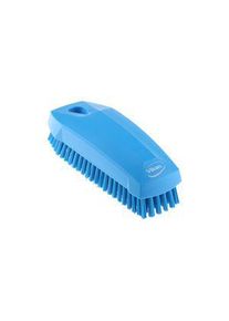 vikan vikan Hard Bristle Blue Scrubbing Brush, 17mm bristle length, PET bristle material - 64403