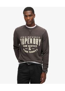 Superdry Herren Workwear Sweatshirt mit Applikation Schwarz - Gr&ouml;&szlig;e: L