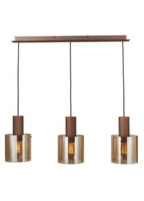 Dieter Knoll H&auml;ngeleuchte, Bernsteinfarben, Metall, Glas, 20x120x90 cm, Lampen & Leuchten, Innenbeleuchtung, H&auml;ngeleuchten, Pendelleuchten