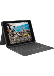 Logitech Rugged Folio (Deutschland, Apple iPad 2019 (7. Gen), Apple iPad 2020 (8. Gen), Apple iPad 2021 (9. Gen)), Tablet Tastatur, Grau