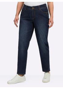 sheego Dames Jeans in smal model in dark-blue used ,maat 40, Witt, 99% Katoen, 1% Elastan
