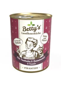 Bettys Landhausküche Cat Nassfutter mit Truthahn & Borretschöl, 6x400g