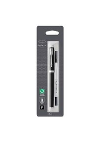 Parker IM Tintenroller | schwarze Lackierung mit Chromzierteilen | feine Schreibspitze | Nachf&uuml;llmine mit schwarzer Tinte | Blister-Verpackung