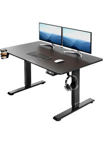 Casaria Mesa altura regulable eléctrica negra 110x60x73-118cm