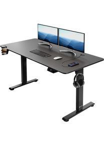 Casaria Mesa altura regulable eléctrica negra 140x60x73-118cm