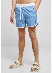 Urban Classics - Retro White/Horizonblue - Spodenki plażowe - niebieski - 3XL - Shell: 100% nylonuu; Lining: 100% poliestru
