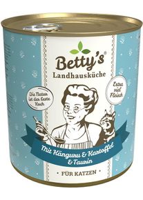 Bettys Landhausk&uuml;che Cat Nassfutter mit K&auml;nguru, Gefl&uuml;gel & Kartoffel, 6x800g