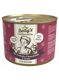Bettys Landhausküche Cat Nassfutter mit Truthahn & Borretschöl, 6x200g