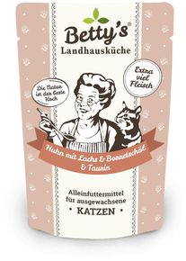Bettys Landhausküche Cat Nassfutter mit Huhn & Lachs, 12x100g
