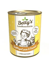 Bettys Landhausküche Cat Nassfutter mit Geflügel pur, 6x400g