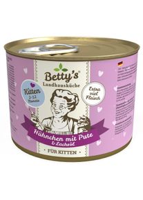 Bettys Landhausküche Kitten Nassfutter mit Hühnchen & Pute, 6x200g