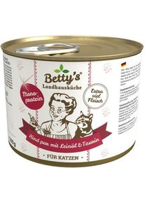 Bettys Landhausk&uuml;che Cat Nassfutter mit Rind pur & Lein&ouml;l, 6x200g