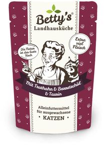 Bettys Landhausküche Cat Nassfutter mit Truthahn & Borretschöl, 12x100g