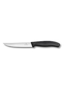 Victorinox Cuchillo para bistec / pizza Swiss Classic 12 cm, con filo dentado extra afilado, negro