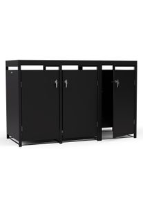 Blumfeldt BinSafe, szemétkosár tároló doboz, 3 szemétkosár, 240 l, zárható, időjárásálló horganyzott acél, beültethető tető