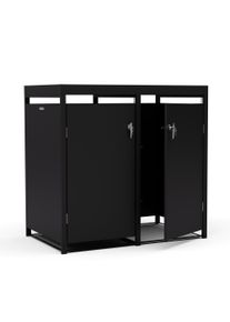 Blumfeldt BinSafe, szemétkosár tároló doboz, 2 szemétkosár, 240 l, zárható, időjárásálló horganyzott acél, beültethető tető