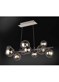 WOFI VILLA Hanglamp Chroom, Zwart, 10-lichts