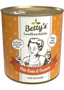 Bettys Landhausküche Cat Nassfutter mit Ente & Geflügel, 6x800g