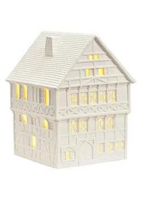 Dekohaus , Weiß , Keramik , 13x18x13 cm , Dekoration, Dekofiguren & Skulpturen, Dekoobjekte