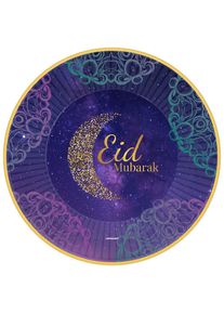 8 assiettes Nouvelle Lune Eid Mubarak 23cm