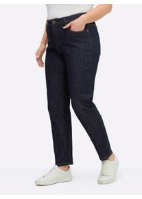 sheego Dames Jeans in smal model in blue-black ,maat 44, Witt, 75% Katoen, 24% Polyester, 1% Elastan