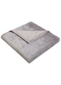 my home, Wohndecke &raquo;Jil&laquo; aus super weichem Kuschelfleece, Kuscheldecke, Premium Qualit&auml;t, grau, Kunstfaser, B/L: 150 cm x 200 cm, grau