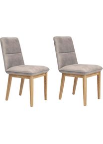 Home Affaire, Esszimmerstuhl &raquo;Beluna Polsterstuhl Esszimmer Bestseller&laquo; (Set) 2 Stk.Gestell und Beine aus massiver Eiche modernes Landhaus, grau + 