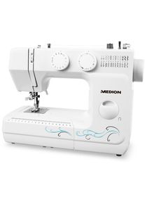 Medion , Freiarm-N&auml;hmaschine &raquo;(MD 18205), 60 Stichmuster, Freiarmn&auml;hmen, 60 Watt, 750 Stichen/min&laquo; Knopfloch- und Einf&auml;delautomatik, N&auml;hlicht,...