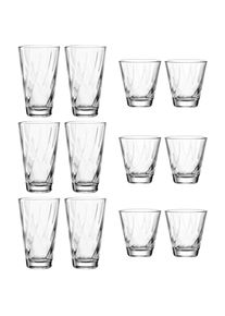 Leonardo , Gläser-Set »Trinkglas-Set TWIST, 12-teilig« Becher-Set, spülmaschinengeeignet , transparent , 0