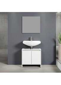 Inosign, Badm&ouml;bel-Set &raquo;Banta&laquo; 2 Stk. tlg., Wei&szlig; Melamin + Grau Melamin, Holzwerkstoff, B/H/T: 60 cm cm x 164 cm cm x 28 cm cm, Wei&szlig; Melamin + Grau 