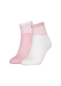 Calvin Klein Jeans , Jugendliche , Socken »CKJ WOMEN QUARTER 2P GLOSSY RIB« 2 Stk. tlg. mit dezentem Logo-Design , pink/white , 35-38 , 35-38 ,...