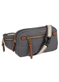 Camel Active , Bauchtasche »Bari« aus hochwertigem matten Nylon mit gestreiftem Gewebeband , grau