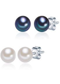 Valero Pearls, Damen, Schmuckset &raquo;Set: X431&laquo; (2 Stk. tlg.) aus Sterling Silber, silber, silber, Perlen-Ohrstecker im 2er-Set