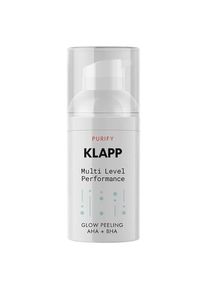 Klapp Cosmetics Prestaties op meerdere niveaus Glow Peeling AHA + BHA Gezichtsscrub en -peeling Unisex 30 ml