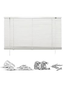 GOOD LIFE , Jalousie »Matti« ohne Bohren freihängend Klemmfix-Jalousie aus Aluminium , hellgrau + hellgrau + weiß , 160 cm