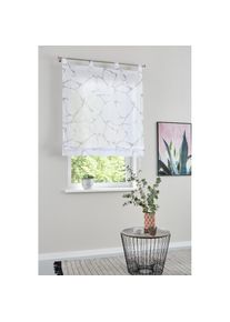 my home , Raffrollo »Fulda« mit Schlaufen Transparent, Voile, Polyester , grau , Obermaterial: 100% Polyester , 140 cm
