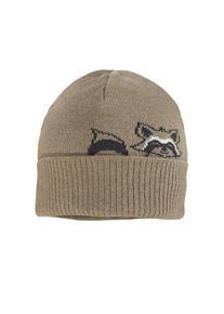 MaxiMo, Herren, Strickm&uuml;tze mit Umschlag im Waschb&auml;r-Design, braun, braun, Strickm&uuml;tze f&uuml;r Jungen