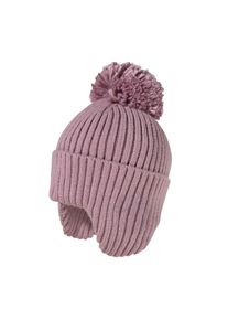 MaxiMo , Jungen , Strickmütze wärmend, breiter Umschlag, Ohrenklappen, Bommel , rauchlila , 53/55 , Strickmütze von MaxiMo