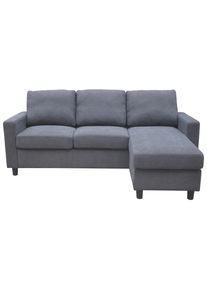 Ti`me Ti'me Ecksofa , Grau , Holz, Kunststoff, Textil , Pappel , Sperrholz , F&uuml;llung: Taschenfederkern,Polyester , Ottomane rechts , 198x135 cm , Wohnzimmer, Sofas & Couches, Wohnlandschaften, Ecksofas