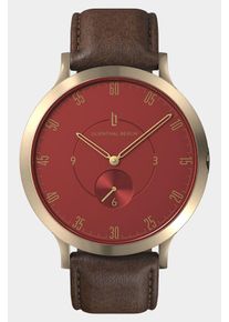 Lilienthal 1-Men's Watch-Red/Gold-Sapphire-hardened mineral glass-Leather Strap &ndash; 42.5 mm Case &ndash; Miyota Quartz Movement-Lilienthal Berlin